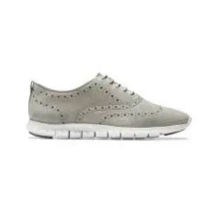 Cole Haan 10 ZERO GRAND Wingtip Oxford Shoes Gray Suede Brogues Sneaker NEW