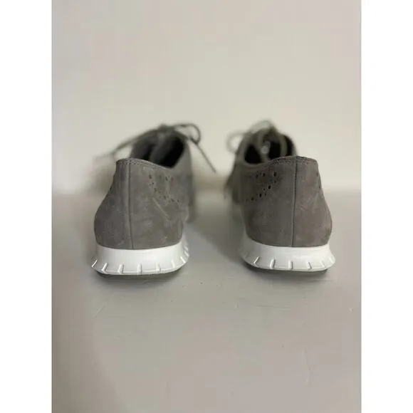 Cole Haan 10 ZERO GRAND Wingtip Oxford Shoes Gray Suede Brogues Sneaker NEW