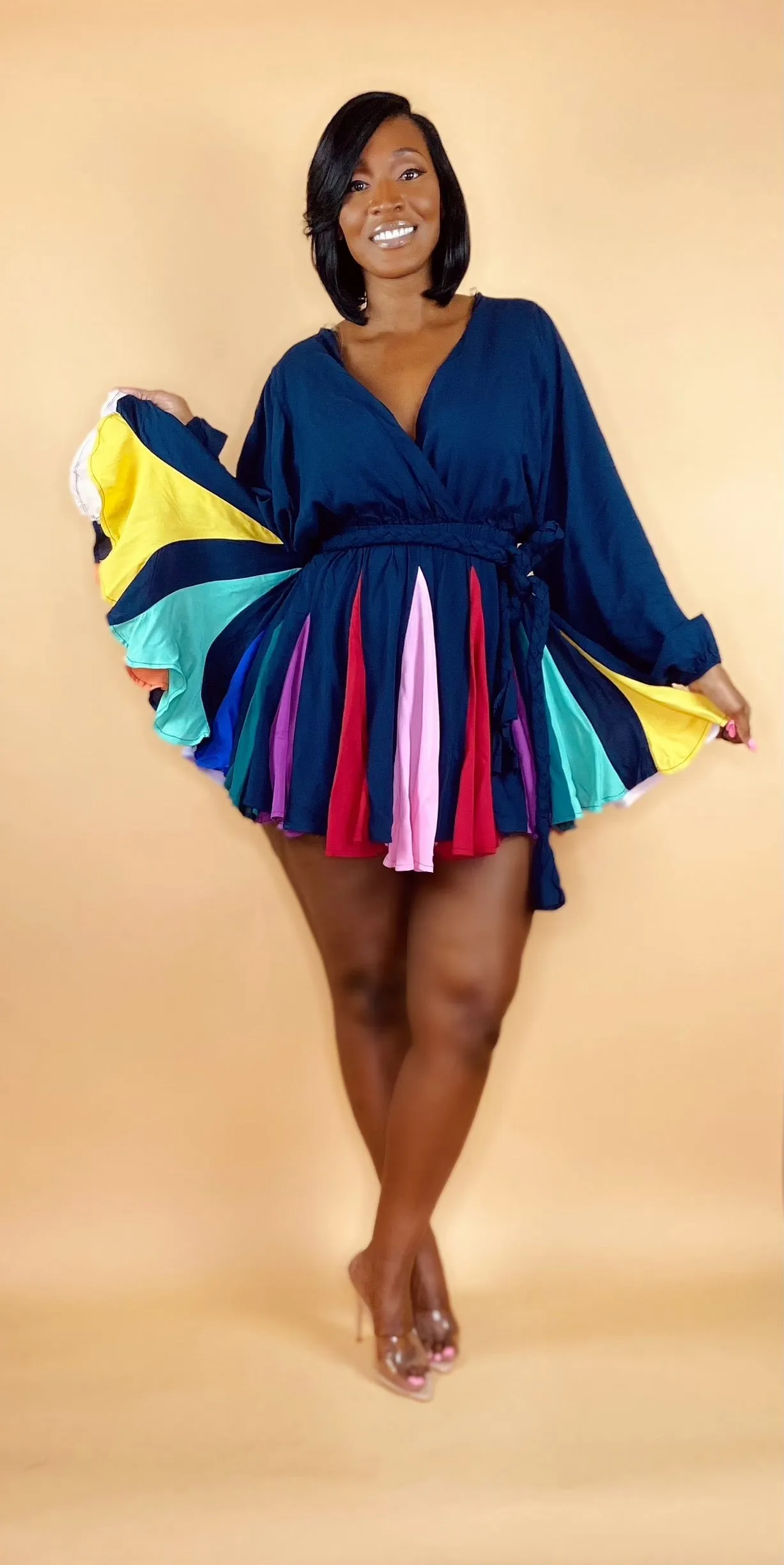 Color Me "Rainbow Mini Dress