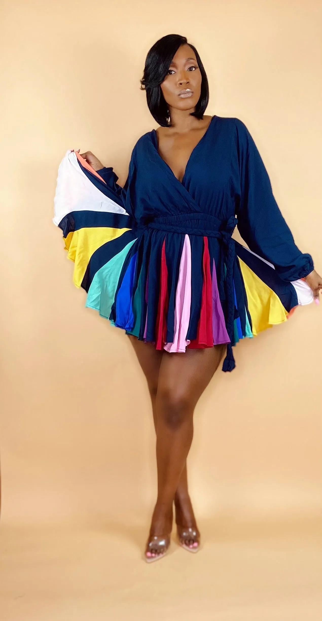 Color Me "Rainbow Mini Dress