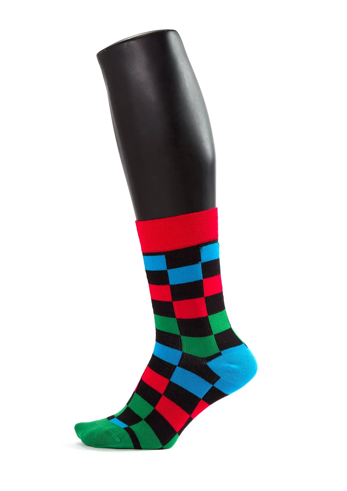 Colored Squares Design Men Bamboo Socks