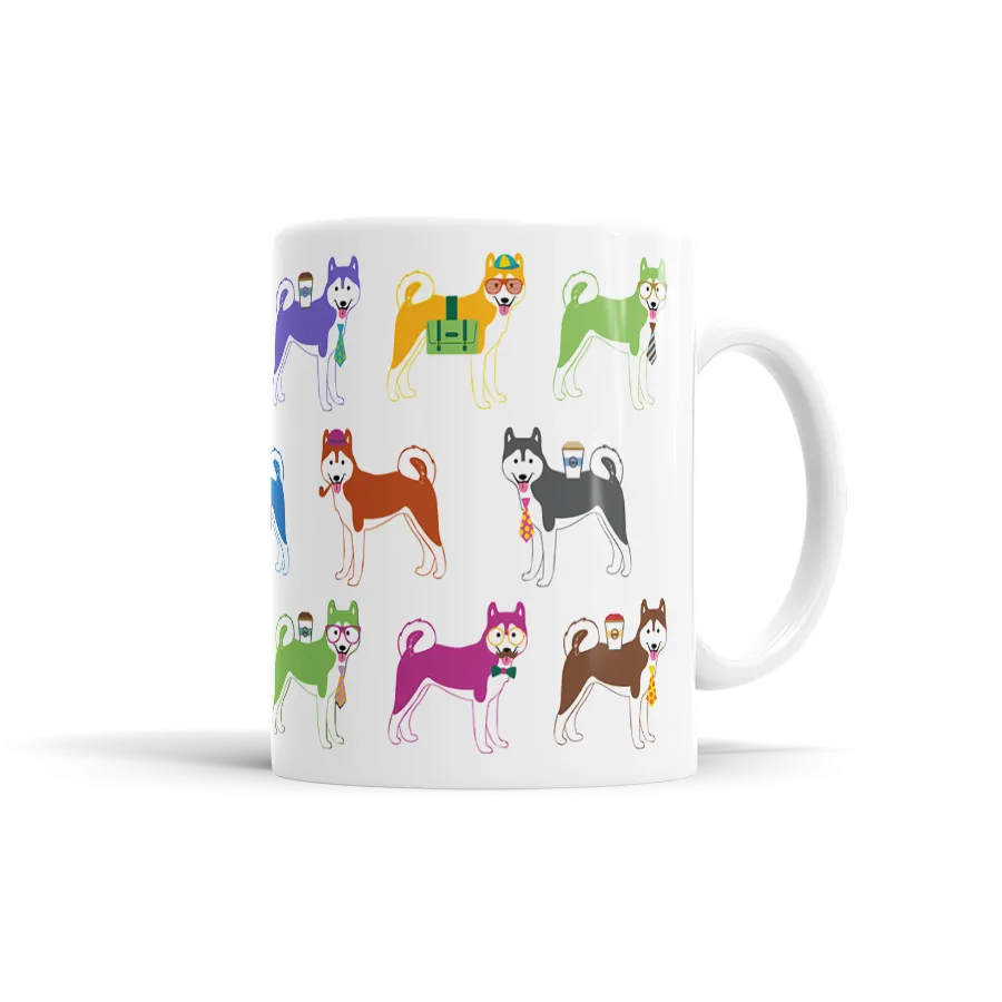 Colorful Husky Mug