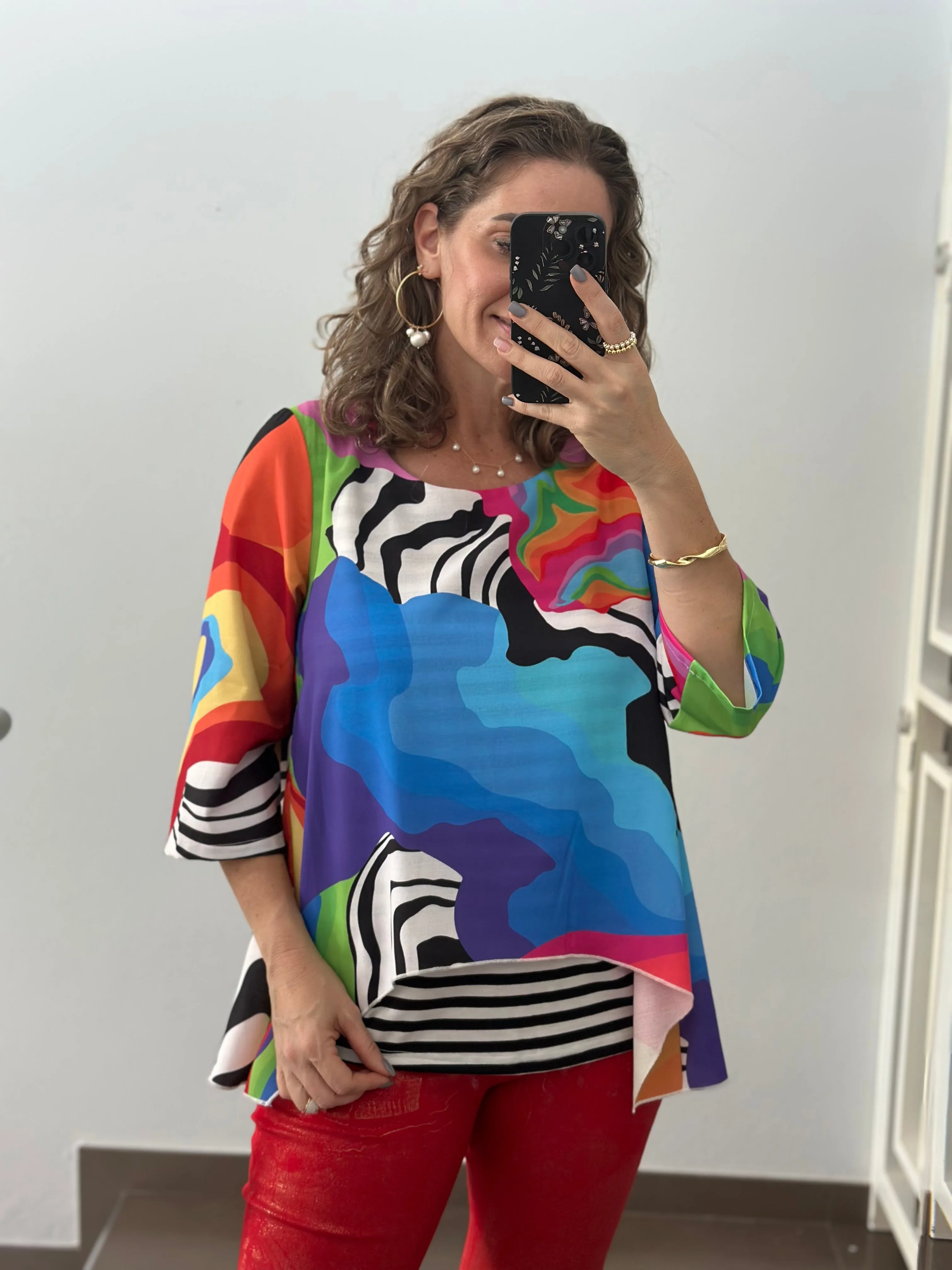 Colorful Zebra Blouse