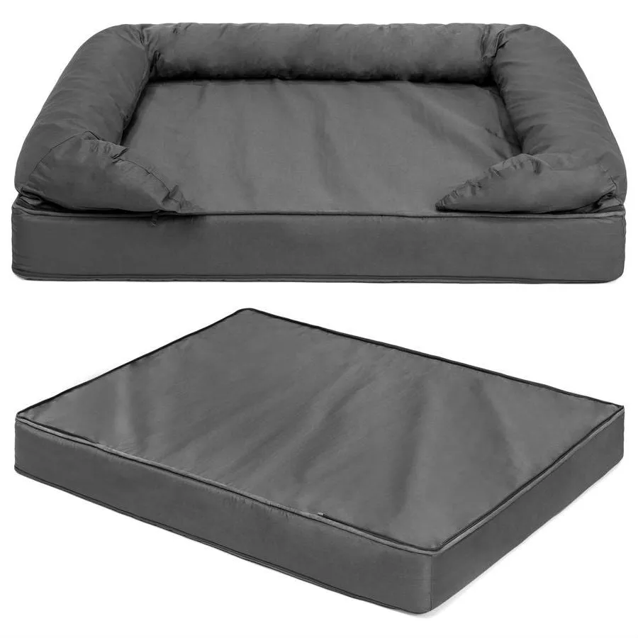 Comfy Memory Foam Dog Bed with Removable Grey Machine Washable Cover