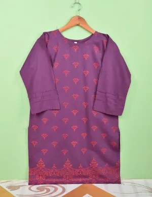 Cotton Printed Stitched Kurti - (TS-076A-Purple)