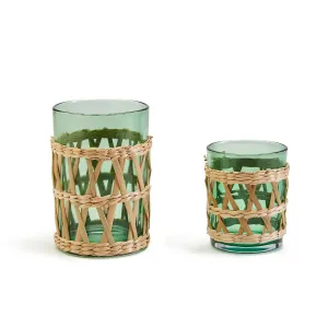 Countryside Rattan/Glass Weave Cachepots/Vases