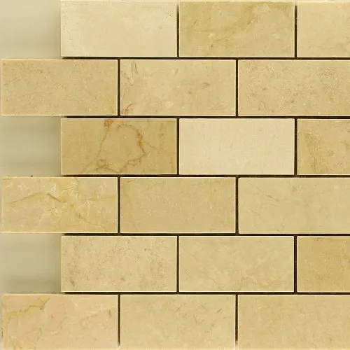 Crema Marfil Polished Stone 2"x4" Mosaic Backsplash Marble Tile