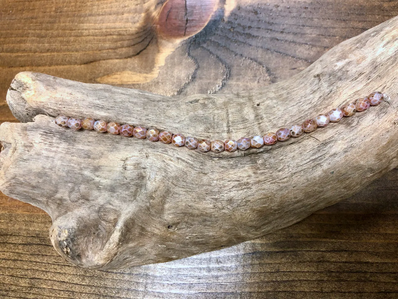 Czech Glass Fire Polished Bead Strand - Faceted Rounds - 5mm - 5”