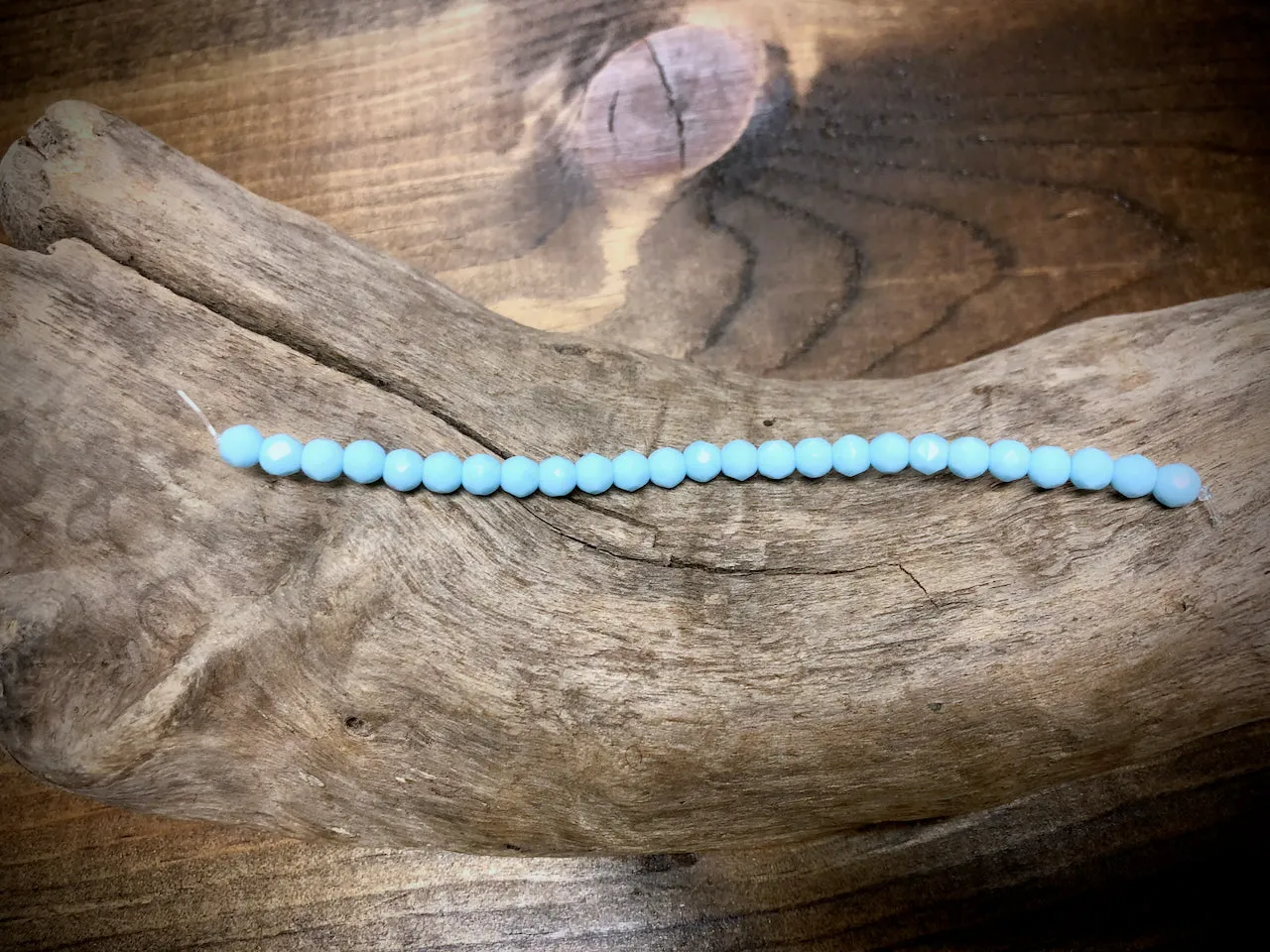 Czech Glass Fire Polished Bead Strand - Faceted Rounds - 5mm - 5”