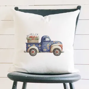 Daisy Farmhouse Truck - Square Canvas Pillow
