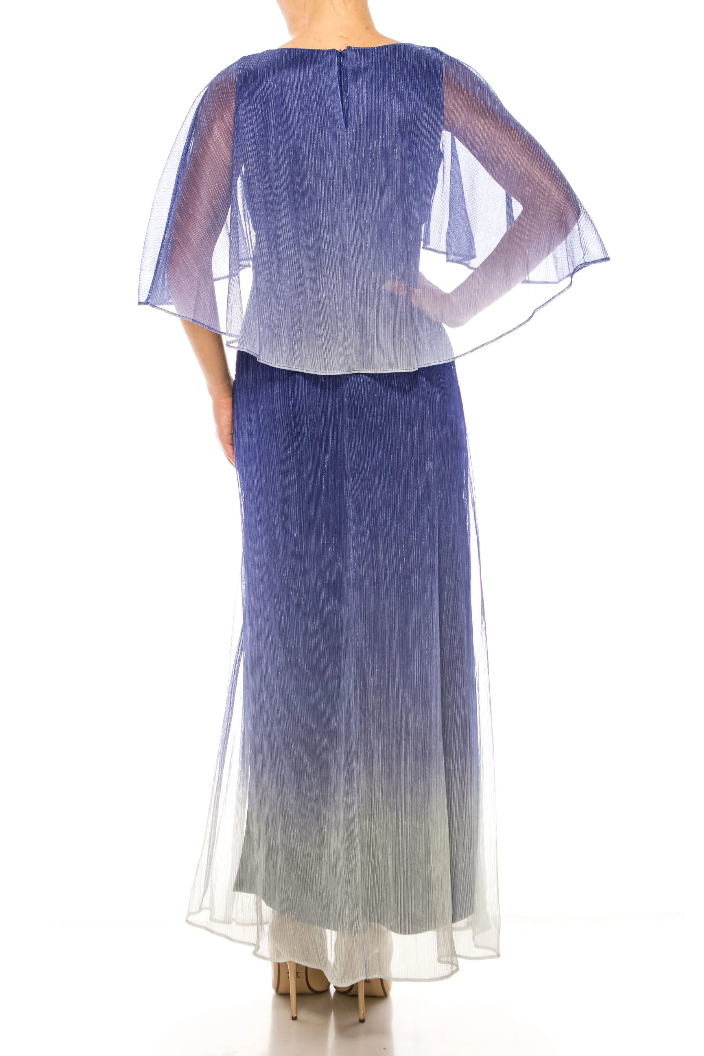 Danny & Nicole Bolero Cape Ombre Evening Dress