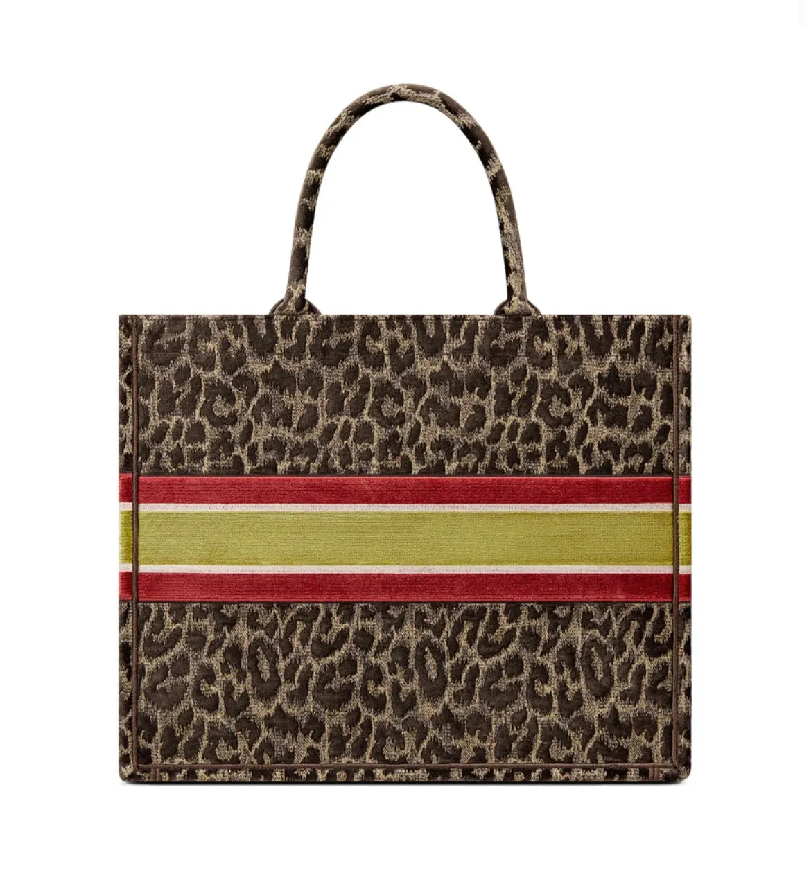 Dior Book Tote - Leopard Velvet