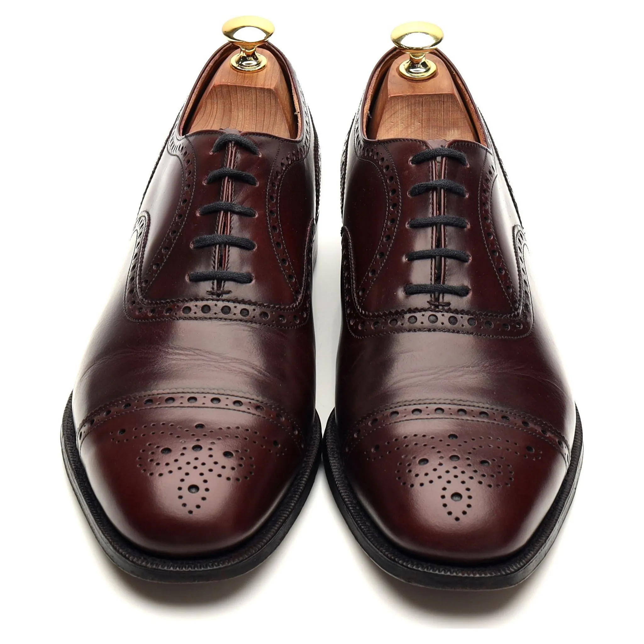 'Diplomat' Burgundy Leather Oxford Brogues UK 8.5 F