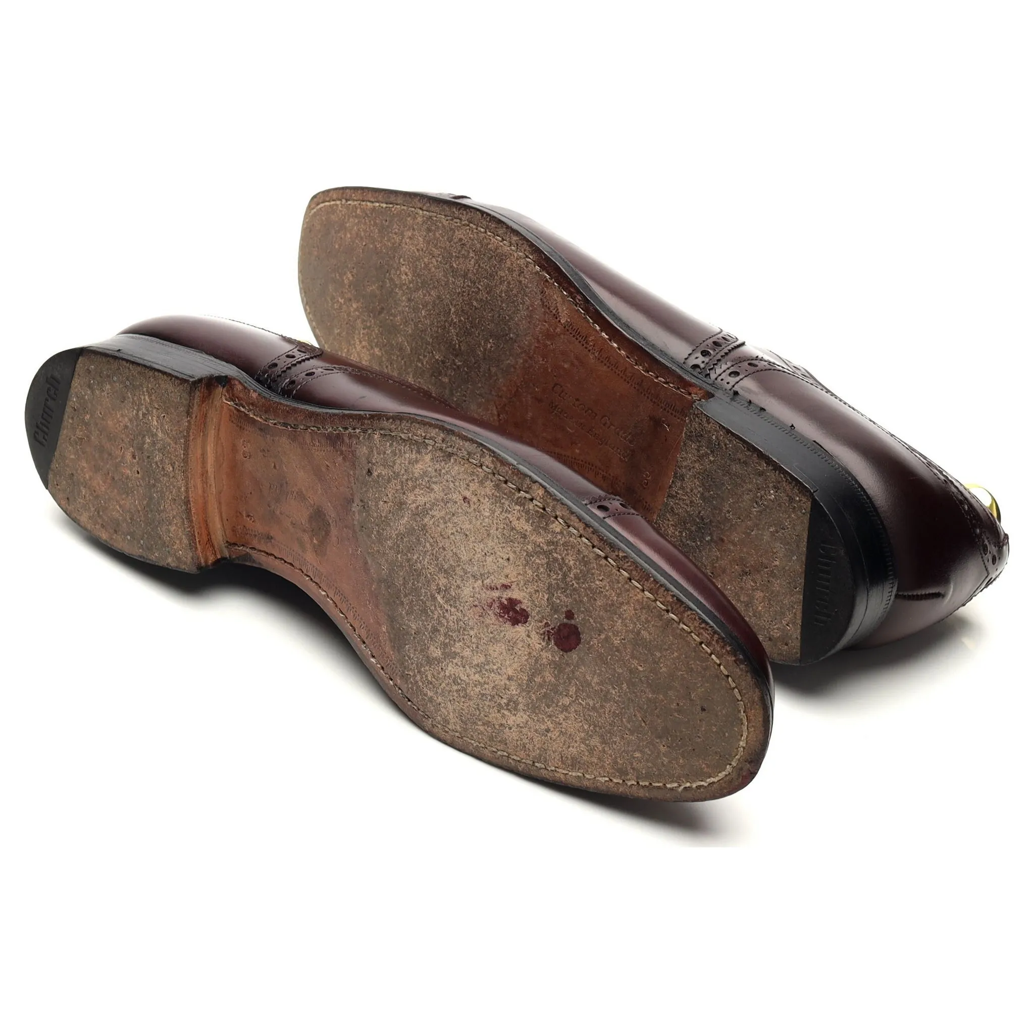 'Diplomat' Burgundy Leather Oxford Brogues UK 8.5 F