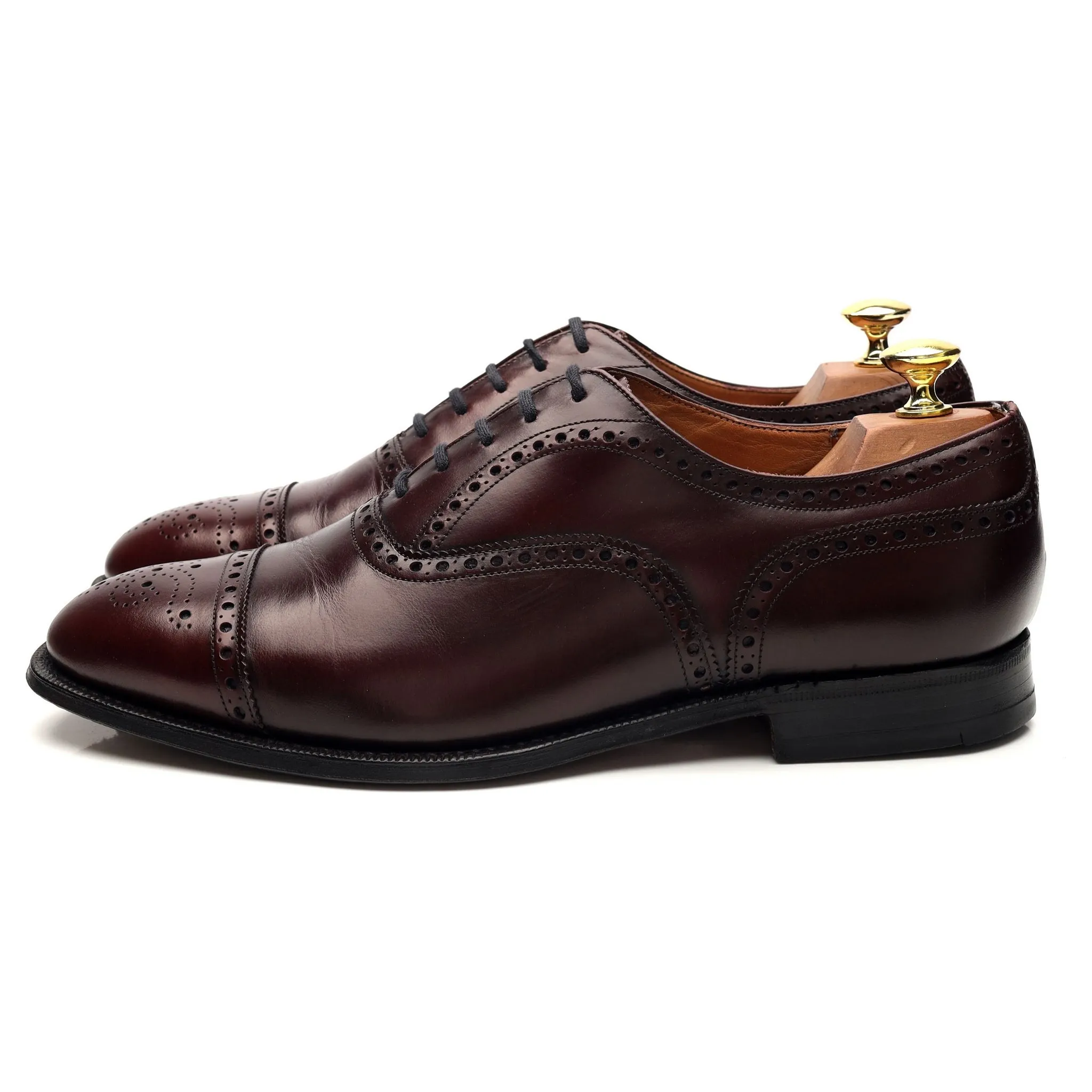'Diplomat' Burgundy Leather Oxford Brogues UK 8.5 F