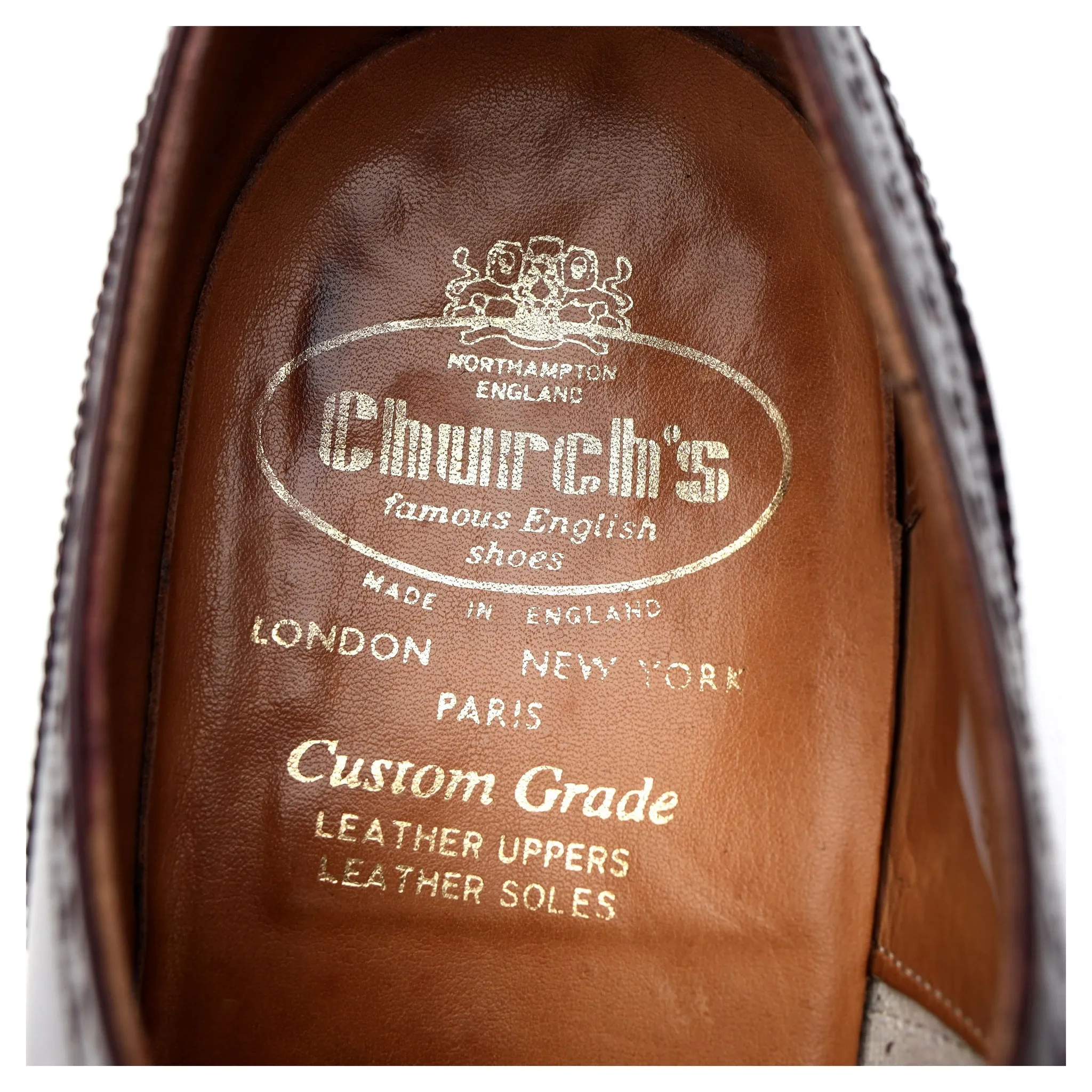 'Diplomat' Burgundy Leather Oxford Brogues UK 8.5 F