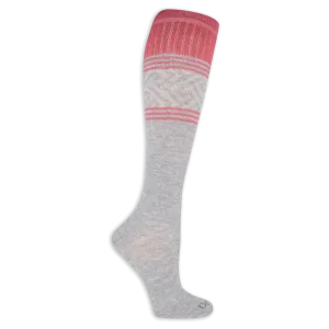 Dr. Scholl's Women's Graduated Compression Geometric Stripe Pattern Knee High Socks 1 Pair Pack - Light Compression, Sophisticated Style