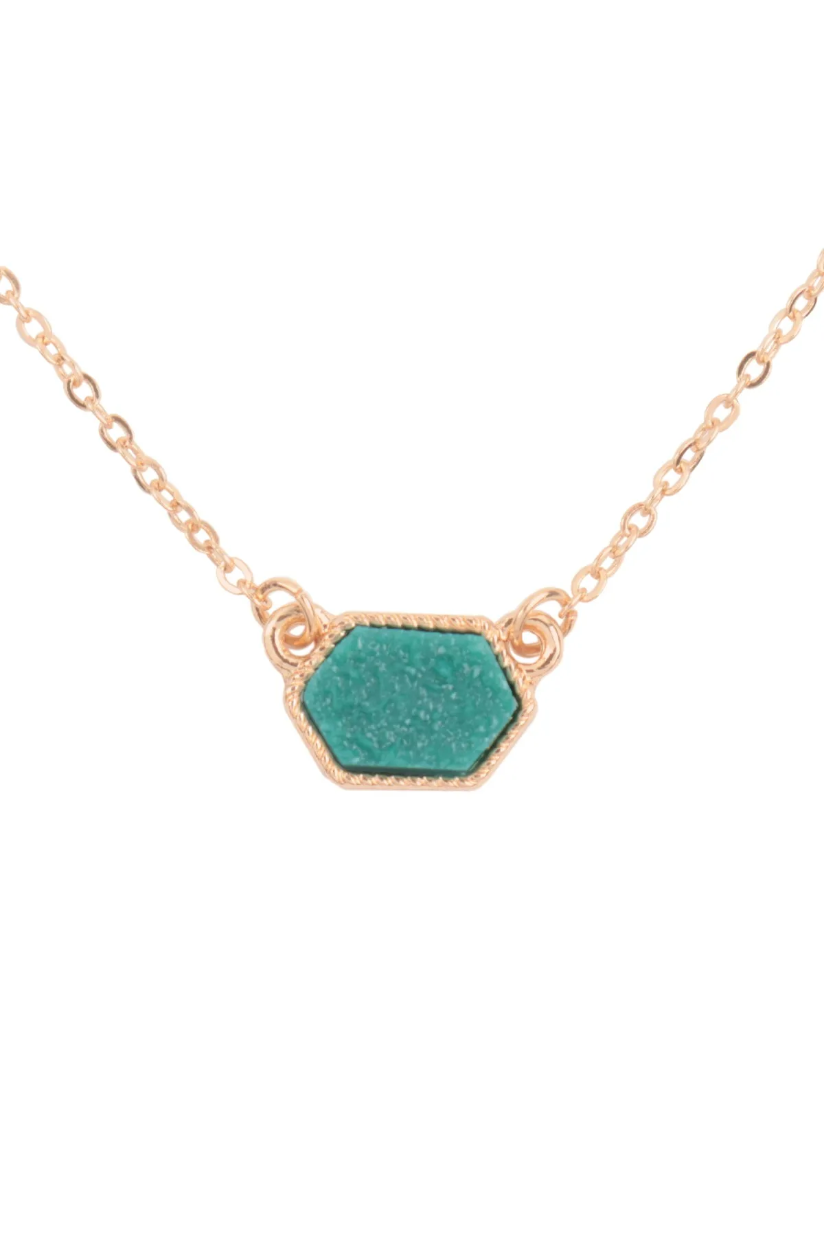 Druzy Hexagon  Necklaces with stud Earrings