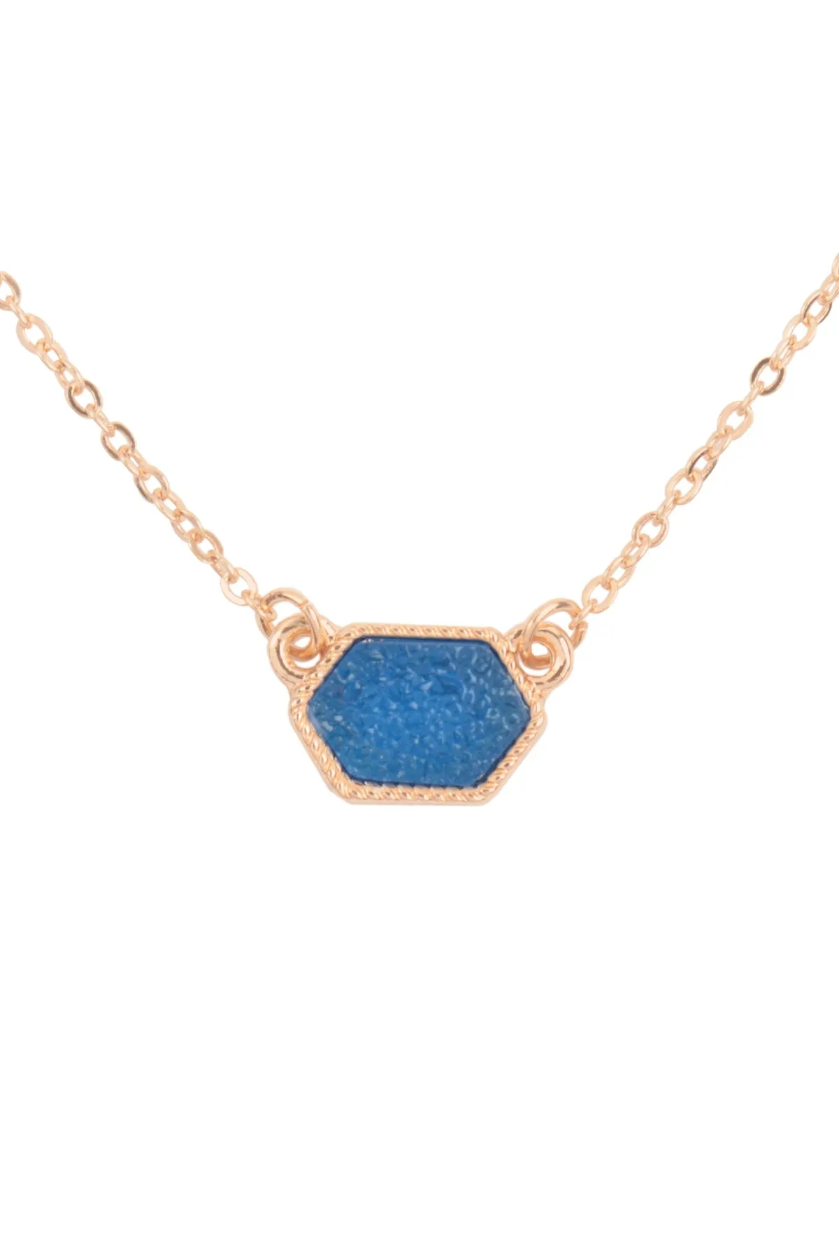 Druzy Hexagon  Necklaces with stud Earrings