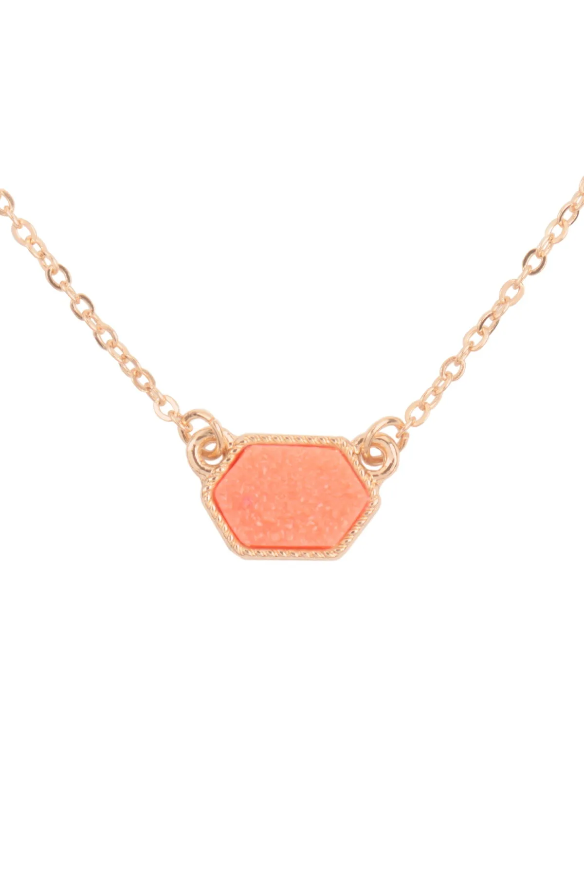 Druzy Hexagon  Necklaces with stud Earrings