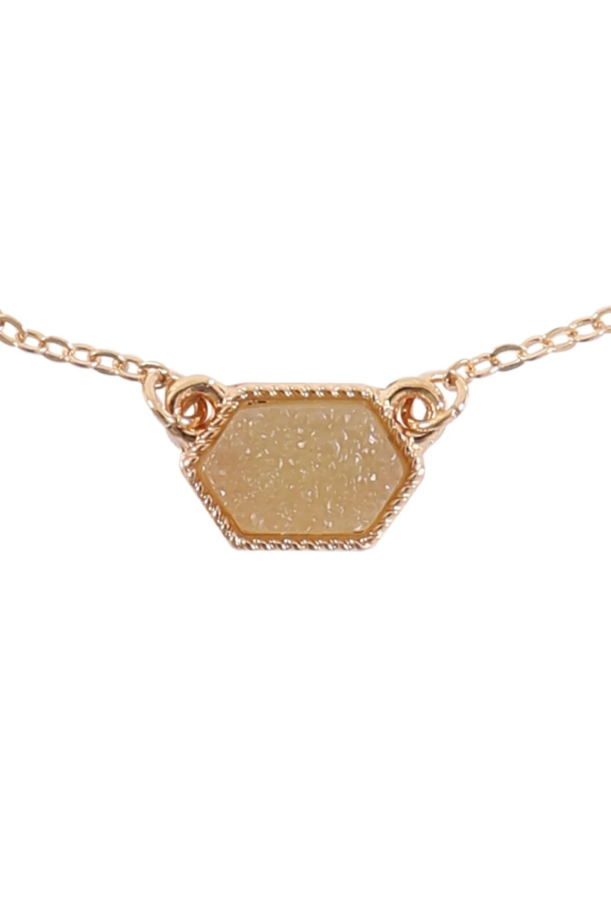Druzy Hexagon  Necklaces with stud Earrings