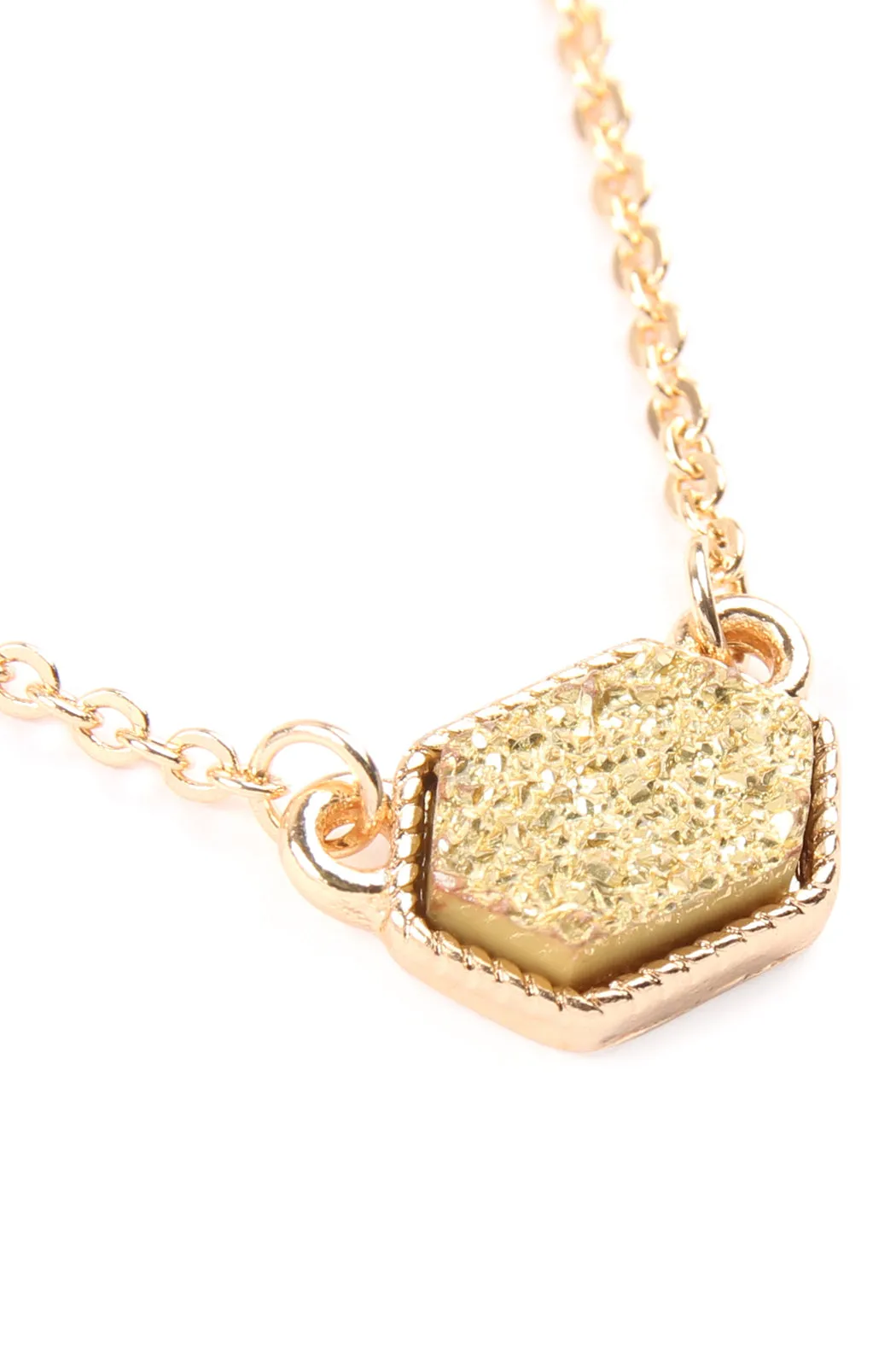 Druzy Hexagon  Necklaces with stud Earrings