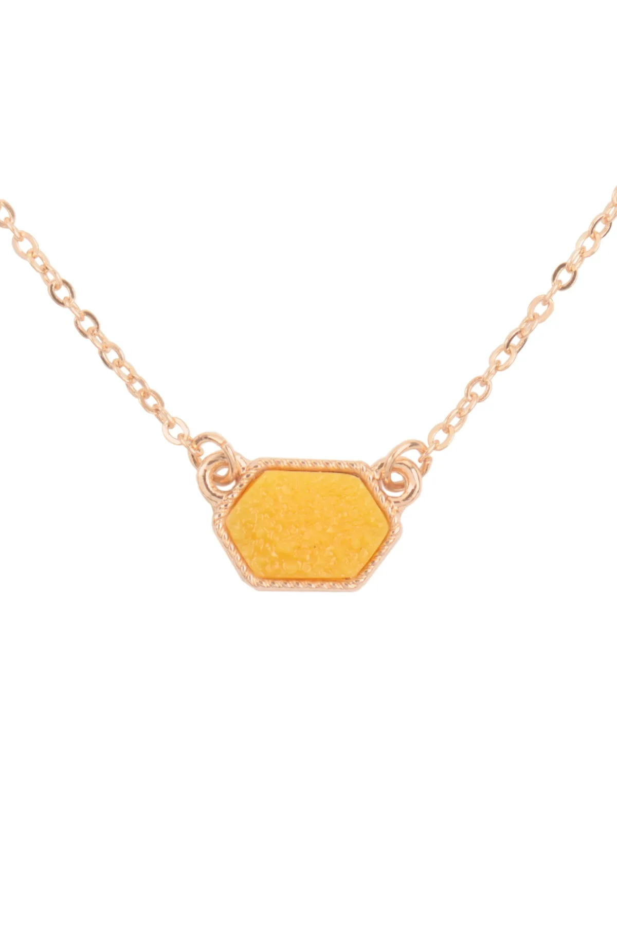 Druzy Hexagon  Necklaces with stud Earrings