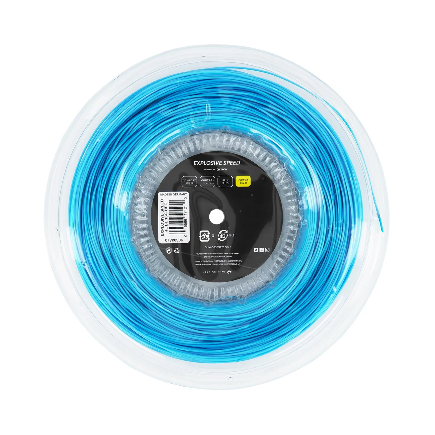 Dunlop Explosive Speed 16/1.30 Tennis String Reel (Blue)