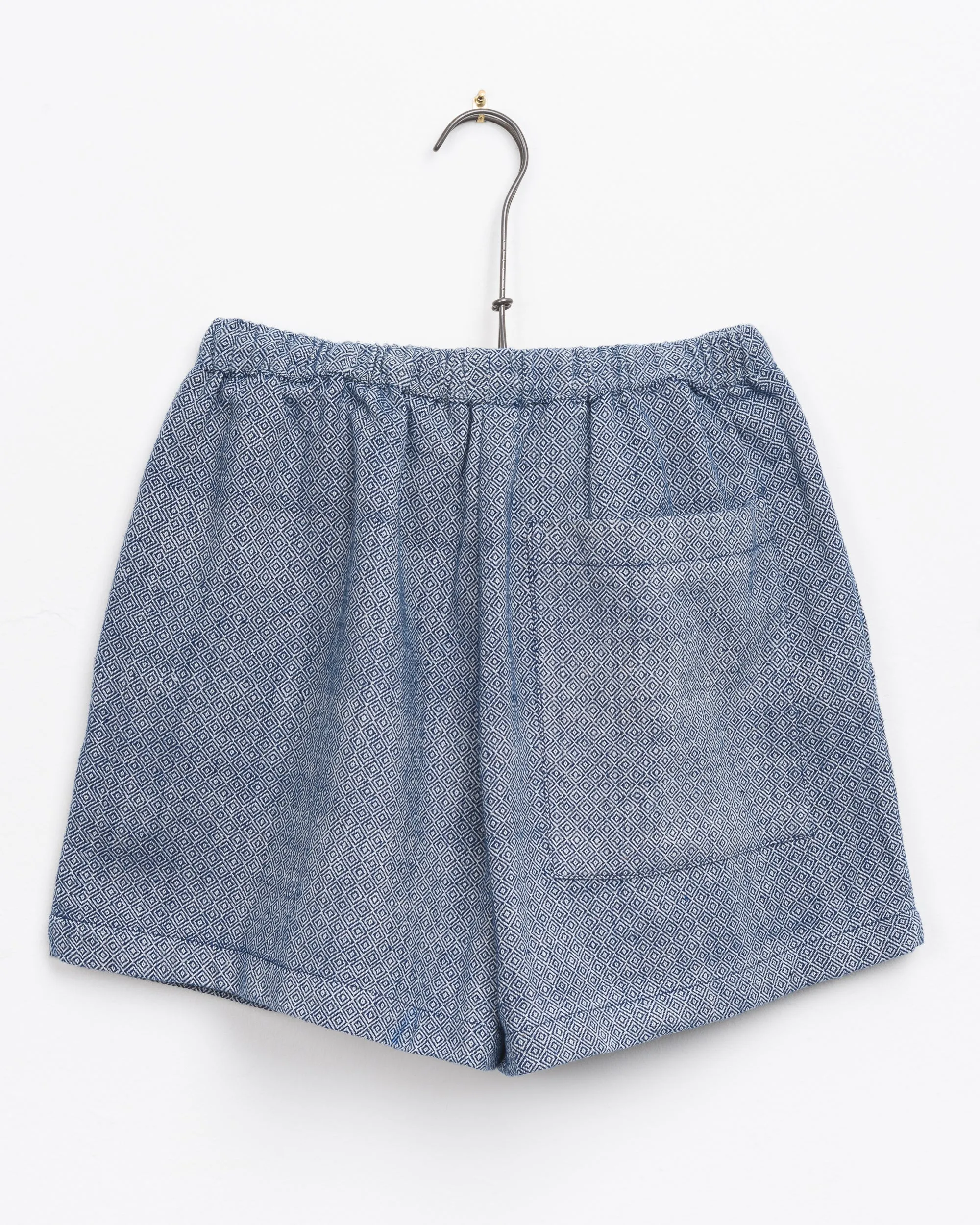 Ekiya Short in Indigo Diamond Weave