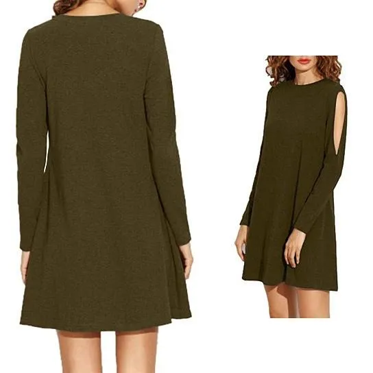 Elegant Tunic Dress With Slivered Sleeves