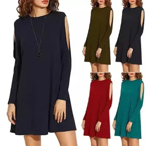 Elegant Tunic Dress With Slivered Sleeves