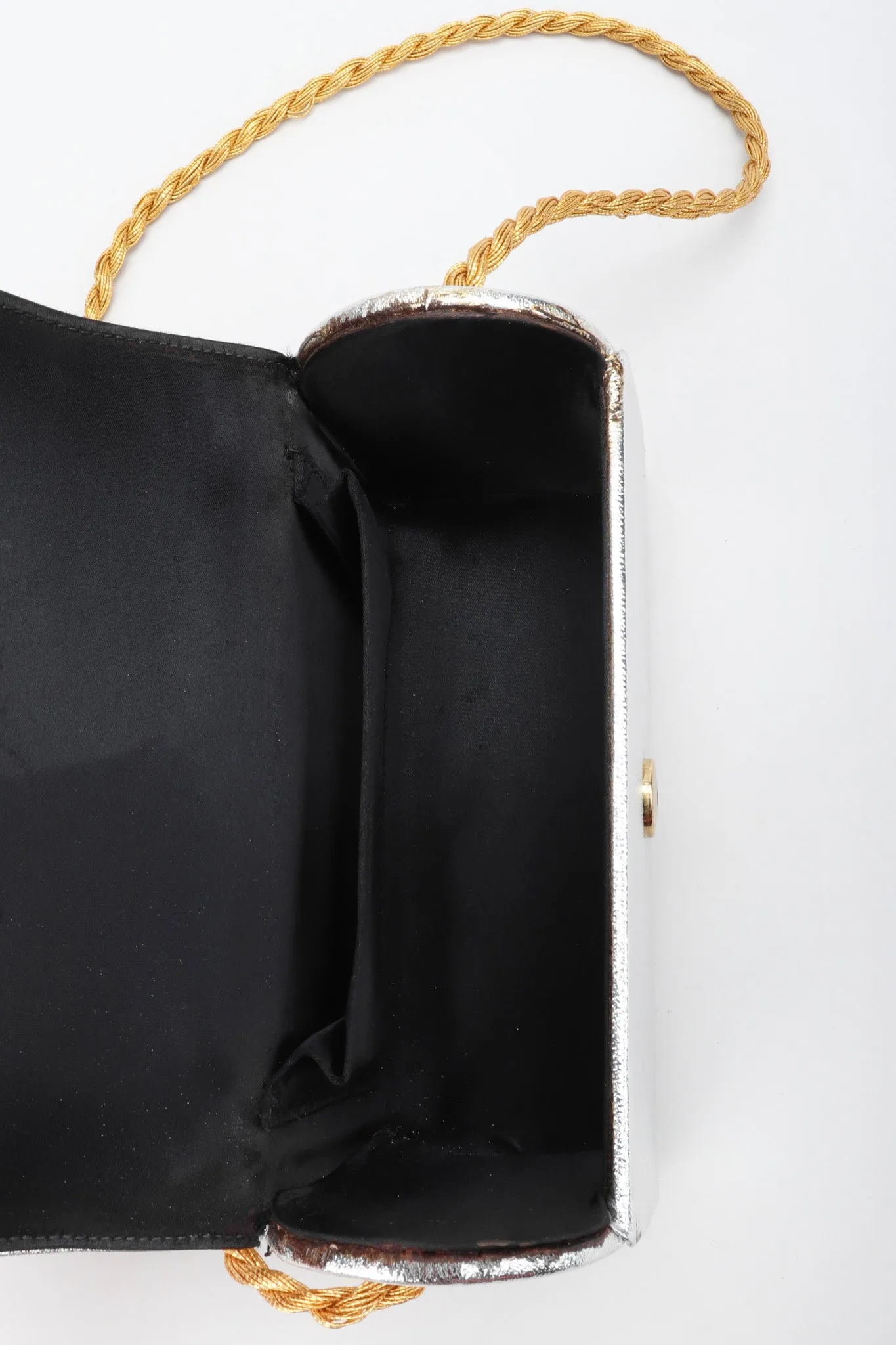 Embroidered Lamé Shoulder Bag