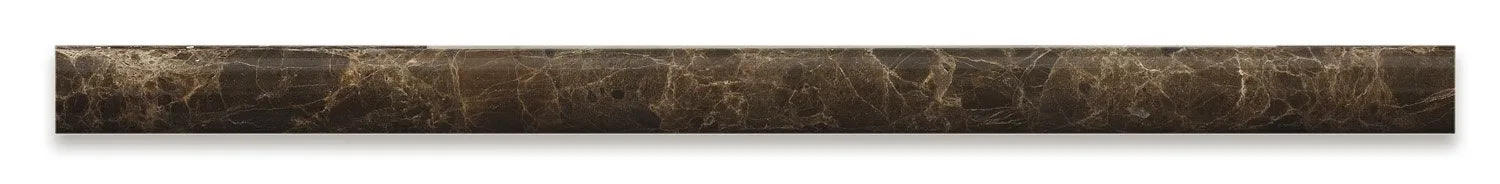 Emperador Dark Marble Polished 3/4 X 12 Bullnose Liner - Lot of 50 pcs.
