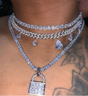 Encrusted Tennis Necklace (Top Necklace)