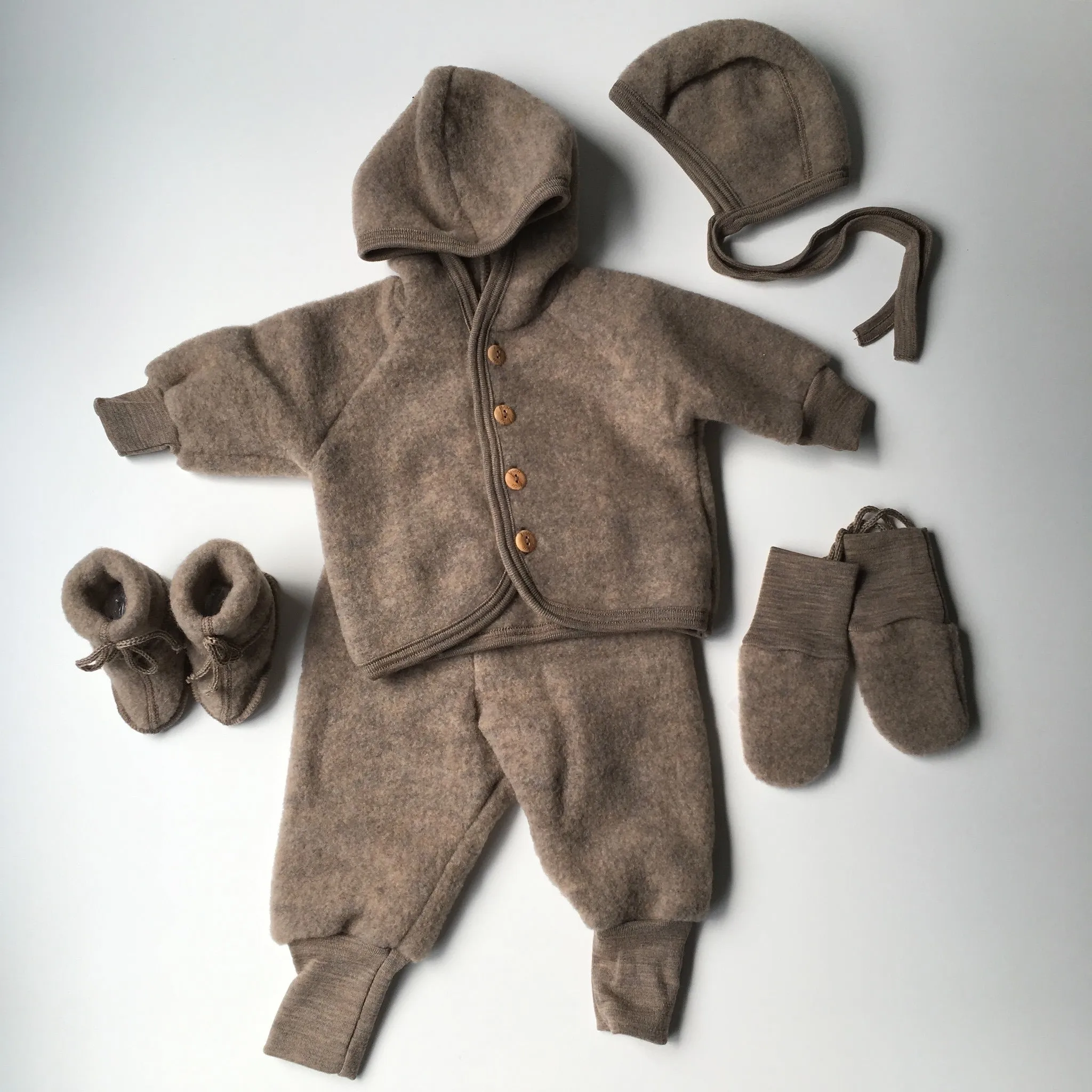 Engel wool fleece trousers - Walnut