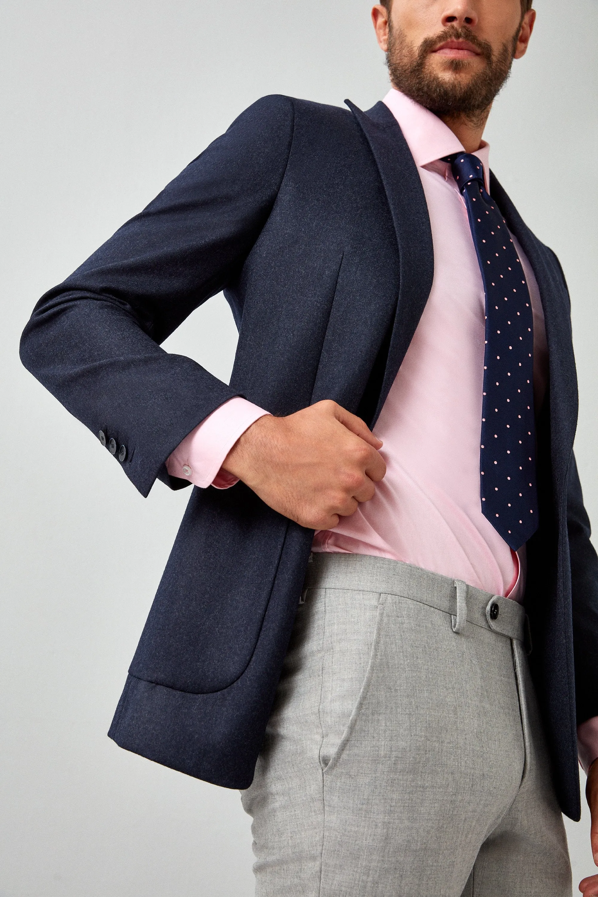 English Light Gray Flannel Trousers