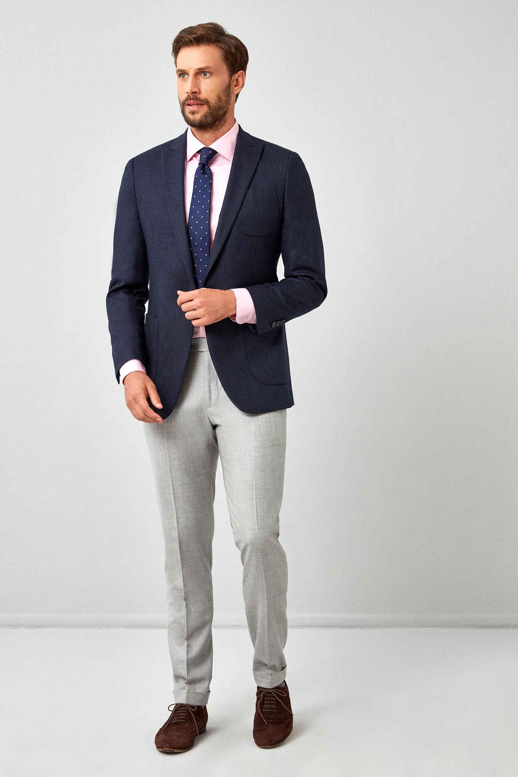 English Light Gray Flannel Trousers