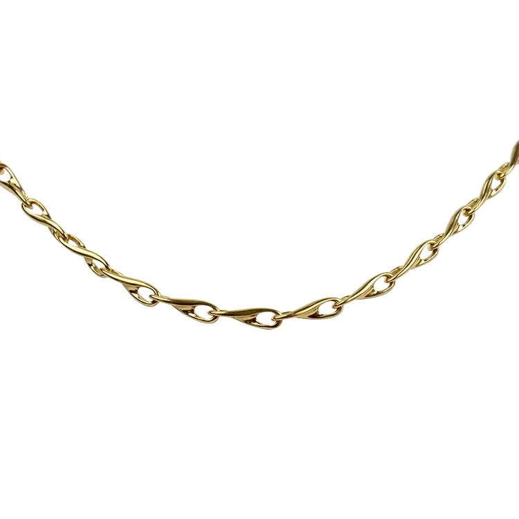 Estate 14k Yellow Gold Twisted Marine Link Chain 18"
