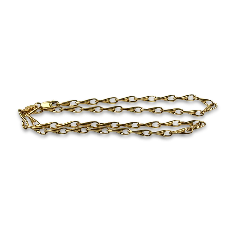 Estate 14k Yellow Gold Twisted Marine Link Chain 18"