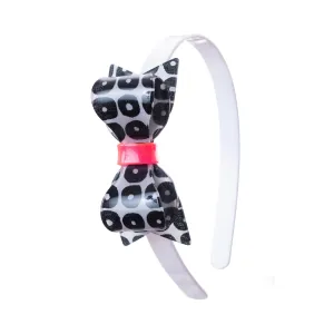 Fat Bow Headband - Neon Pink Detail
