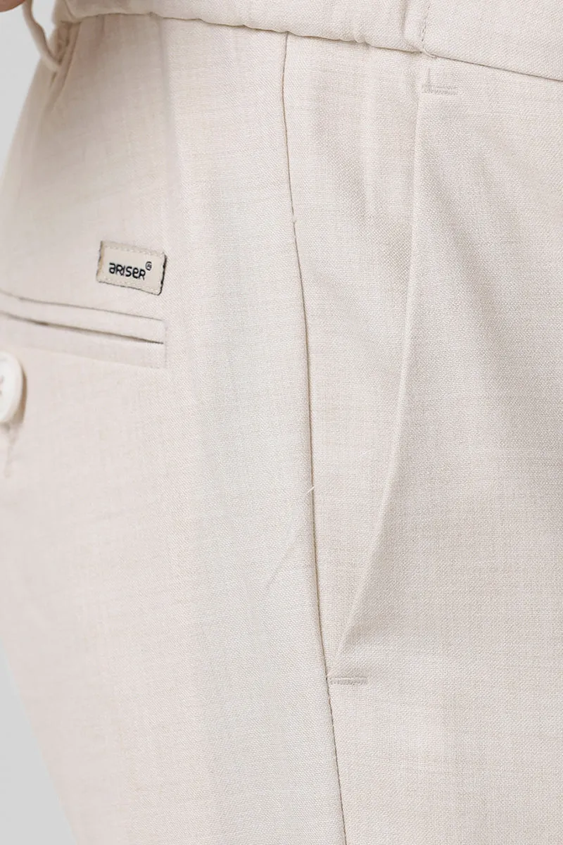 Flexi Fit - Off White Stretchable Formal Trousers For Men | Ariser