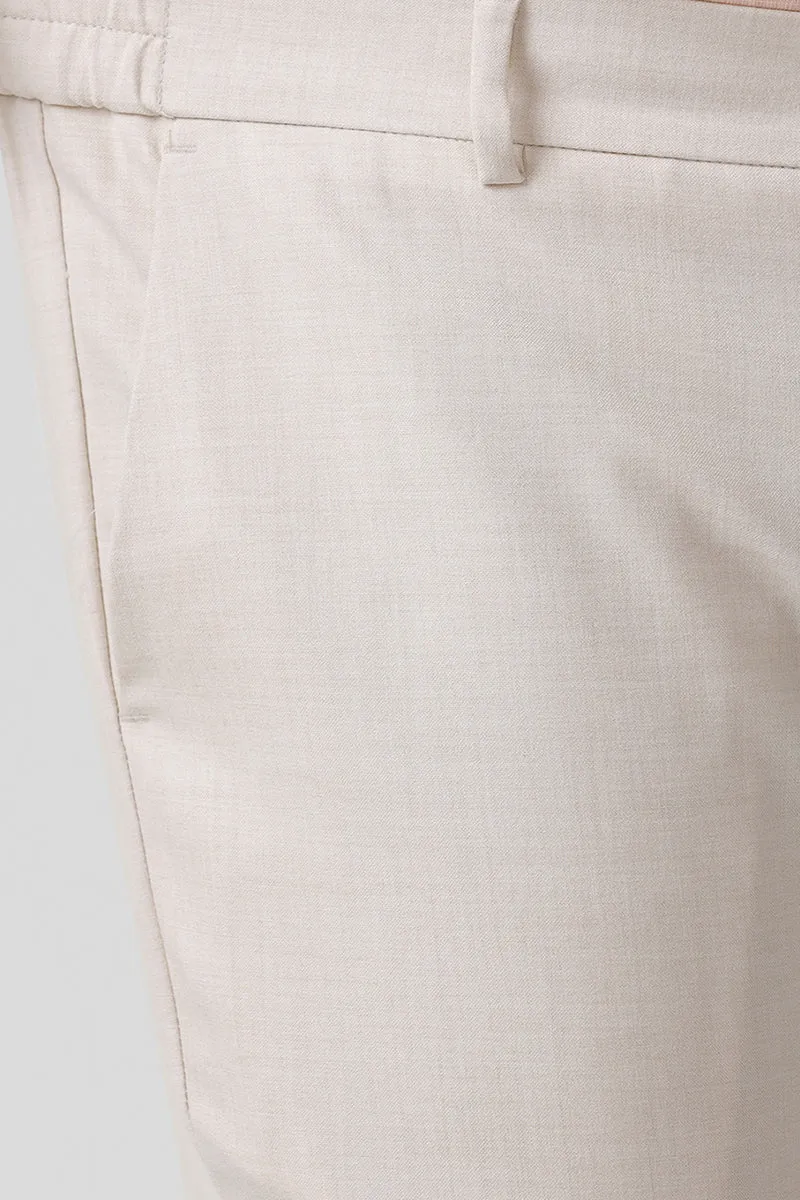Flexi Fit - Off White Stretchable Formal Trousers For Men | Ariser