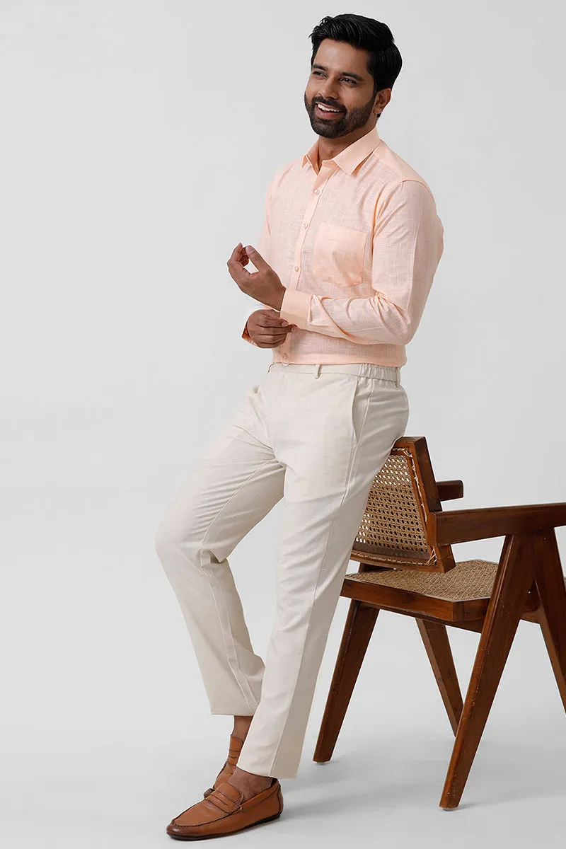 Flexi Fit - Off White Stretchable Formal Trousers For Men | Ariser