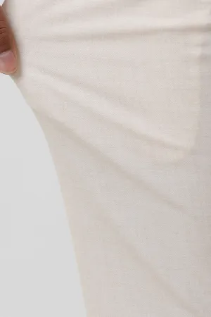 Flexi Fit - Off White Stretchable Formal Trousers For Men | Ariser