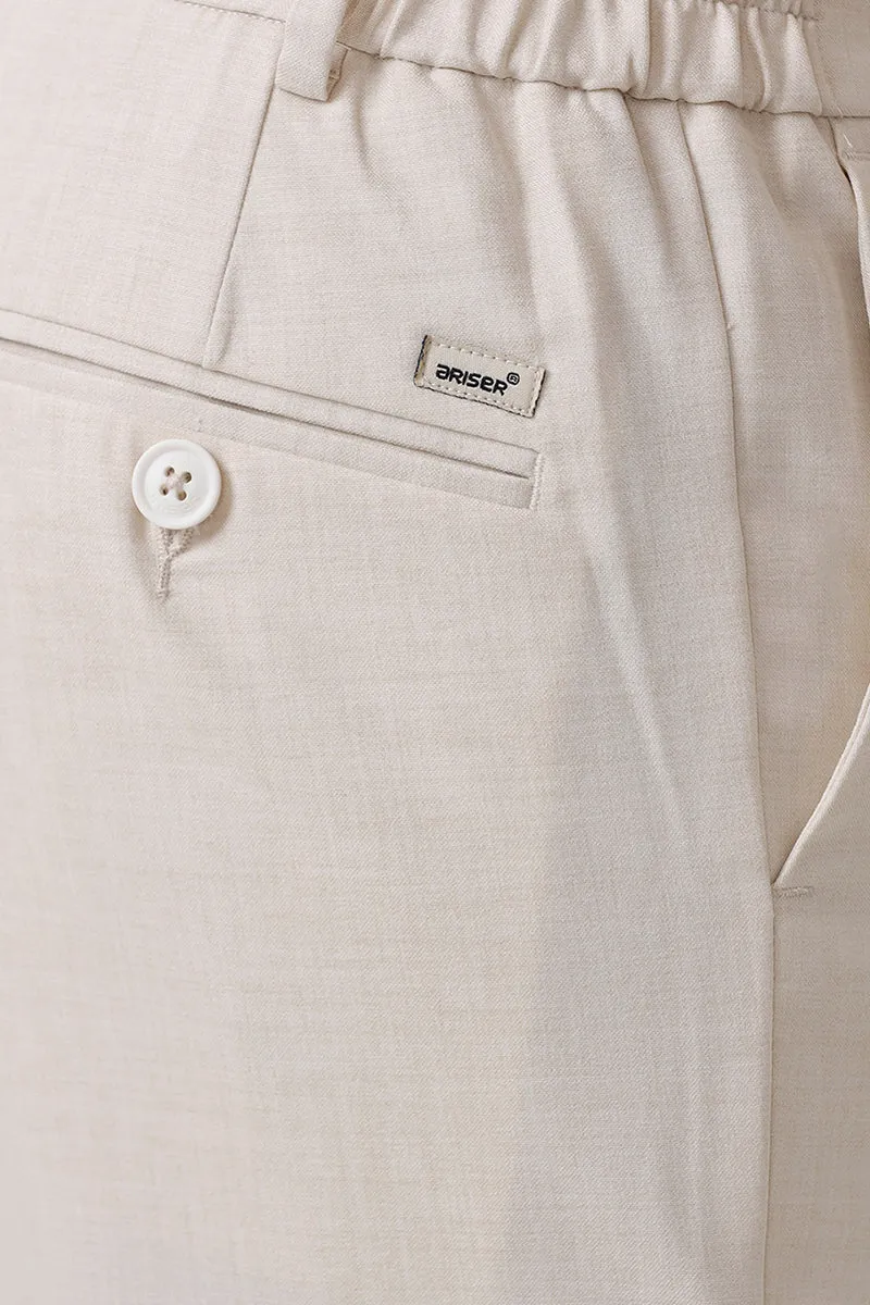 Flexi Fit - Off White Stretchable Formal Trousers For Men | Ariser