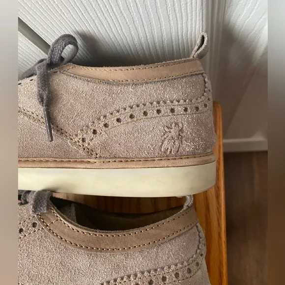 FLY LONDON Tan/Taupe Suede Wingtip Brogues Derby Shoes SZ 43 (10US)