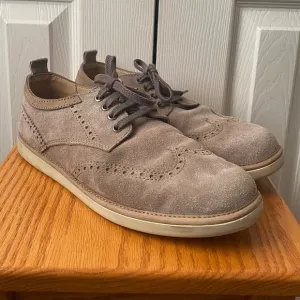 FLY LONDON Tan/Taupe Suede Wingtip Brogues Derby Shoes SZ 43 (10US)