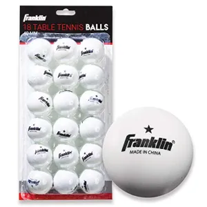 Franklin Sports 1 Star Table Tennis Balls (18 Pack), 40mm