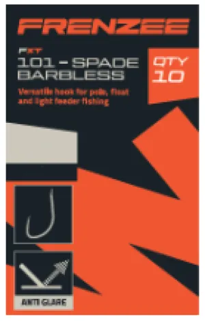 Frenzee FXT 101 Spade Barbless Hooks
