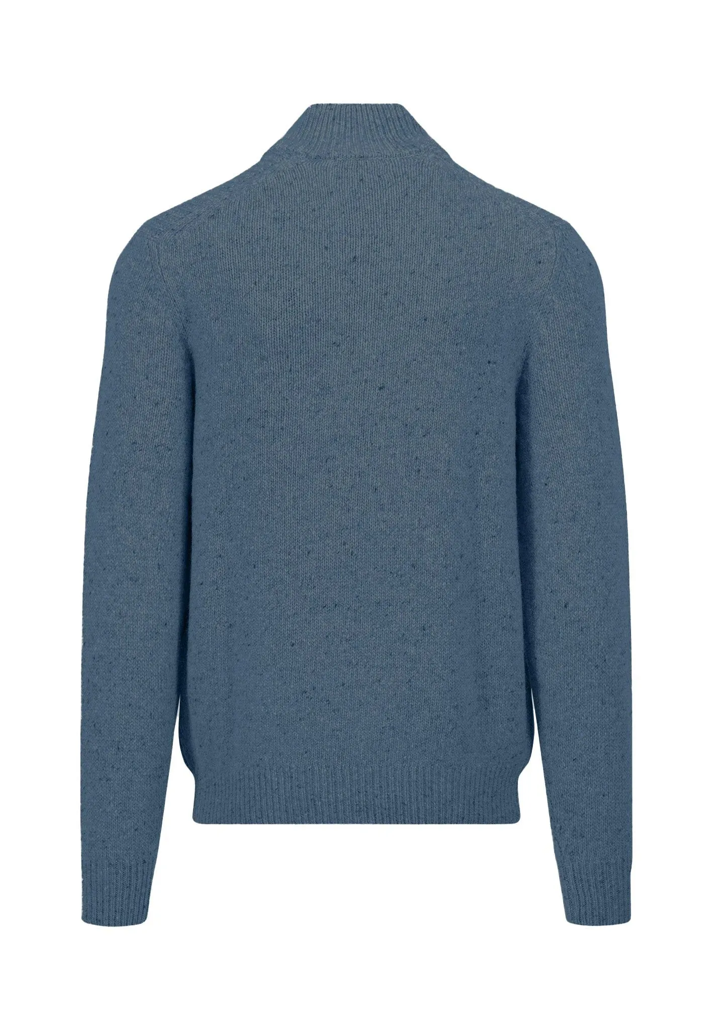 FYNCH HATTON Troyer 1/4 Zip Donegal Knit - Men's – Cloud Blue